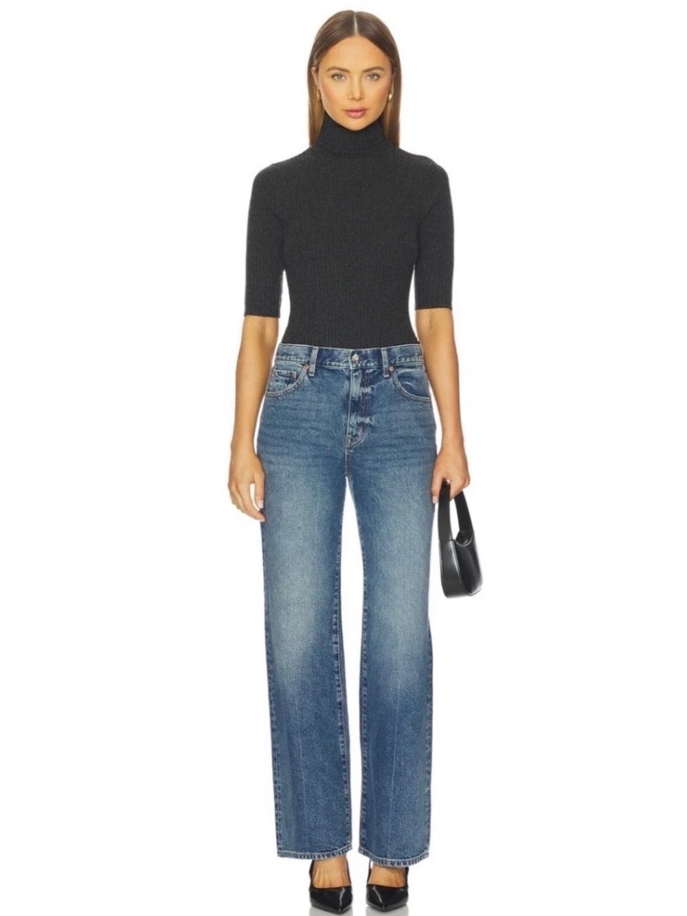 Pistola Stevie high rise flare jeans blue denim size 24